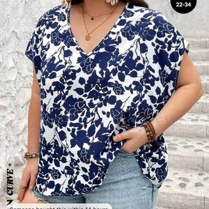 Flower V neck Blouse